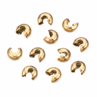 Guldfärgat rostfritt stål knutgömmor 4 mm PVD, 10 st