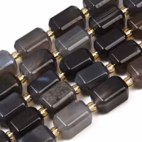 Botswana agat cylinder svartmelerad rundad, 1 st