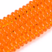 Glaspärlor rondeller orange 6x3 mm, 1 sträng