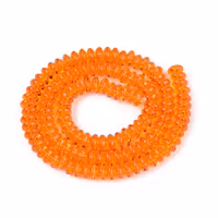 Glaspärlor rondeller orange 6x3 mm, 1 sträng
