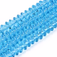 Glaspärlor rondeller turkosa 6x3 mm, 1 sträng