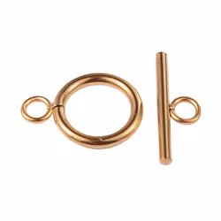 Gold-colored surgical steel bar clasp, 10 pcs.