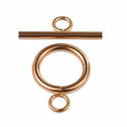Gold-colored surgical steel bar clasp, 10 pcs.