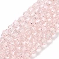 Facetterade glaspärlor 4 mm ljusrosa, 1 sträng