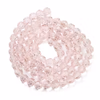 Faceted glass beads 8 mm light pink, 1 strand