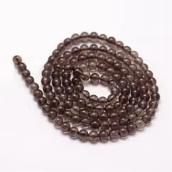 Smoky quartz 3 mm, 1 strand