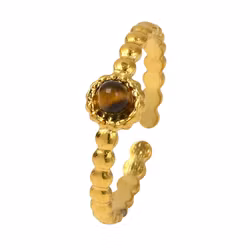 Gold-colored pendant heart tiger eye, 1 pc.