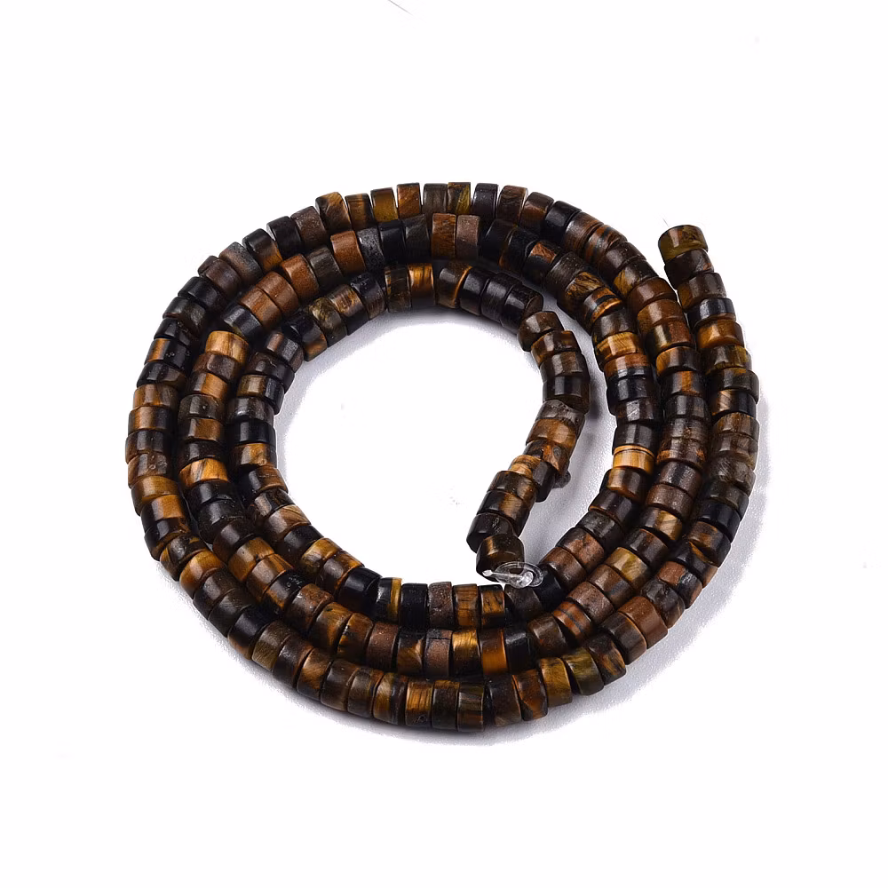 Tigeröga rondeller 4x2 mm, 1 sträng