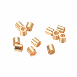 Guldfärgat rostfritt stål mellandelar tuber 2x2mm, ca 100 st