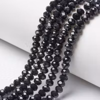 Facetterade abacus 3x2 mm svarta, 1 sträng