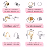 Rostfritt stål & guldfärgat rostfritt stål DIY KIT smyckesdelar