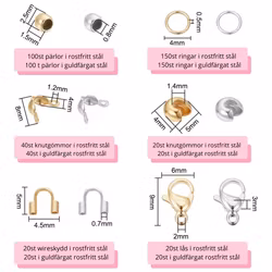 Rostfritt stål & guldfärgat rostfritt stål DIY KIT smyckesdelar