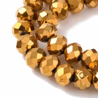 Facetterade abacus 4x3 mm electroplate guld, 1 sträng