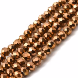 Facetterade abacus 4x3 mm electroplate koppar, 1 sträng