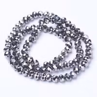 Facetterade abacus 4x3 mm electroplate silver, 1 sträng
