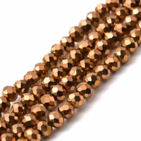 Facetterade abacus 6x4 mm electroplate koppar, 1 sträng