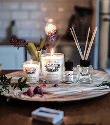 Klintas stora doft- & massageljus  - Hallon & Kvitten