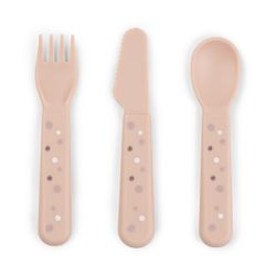 Bestick 3-pack Happy dots rosa