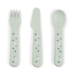 Bestick 3-pack Happy dots grön