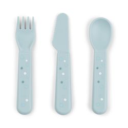 Bestick 3-pack Happy dots blå