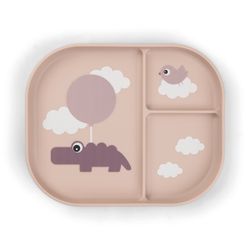 Sektionstallrik Foodie Happy Clouds puderrosa