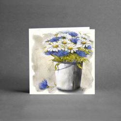 Sommarblommor i spann, ingen text