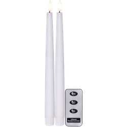 Antikljus 2-pack Flamme Slim Vit 28 cm
