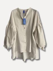Reunion Alba Stripe blus ljusbeige