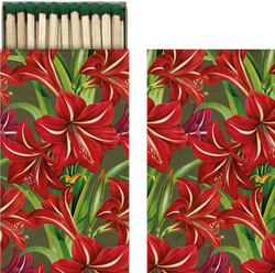 Tändsticksask Röda julblommor