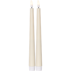 Antikljus 2-pack Flamme Candy gul 26 cm, med timer