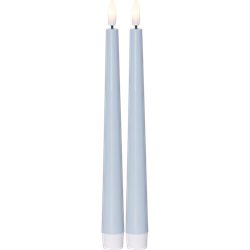 Antikljus 2-pack Flamme Candy blå 26 cm, med timer