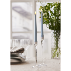 Antikljus 2-pack Flamme Candy blå 26 cm, med timer