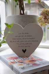 Stående hjärta med text - Lev din Dröm