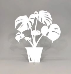 #Älska Plåt Monstera vit liten
