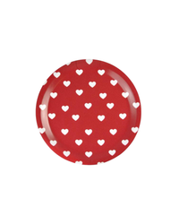 Glasunderlägg med kant Hearts röd