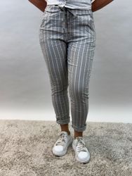 Mix by Heart Signe byxa rand vit/taupe