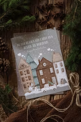 Majas julkort Nu har vi ljus här i vårt hus, julen är kommen.....