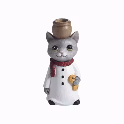 Ljusstake katt snögubbe