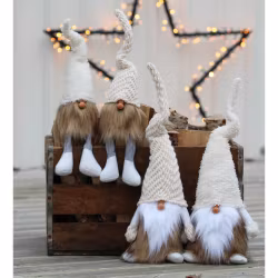 Tomte Kent stående stor vit & beige