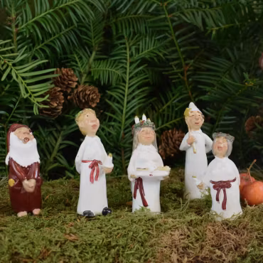 Luciatåg mini 5 figurer 8,5 cm