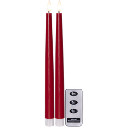 Antikljus 2-pack Flamme Slim Röd 28 cm