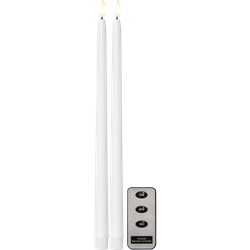 Antikljus 2-pack Flamme Slim Vit 38 cm