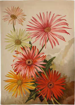 Kökshandduk Höstblommor