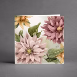 Kvadratkort Blommor, ingen text