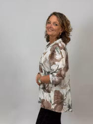 Mix by Heart Marina blus med bruna blommor