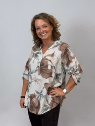 Mix by Heart Marina blus med bruna blommor