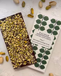 Kalmar Chokladfabrik Berså Mörk choklad med pistagenötter och salt