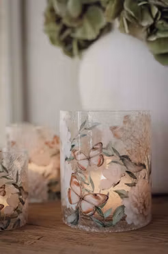 Majas Lykta Hortensia & Butterflies 10 x 12 cm