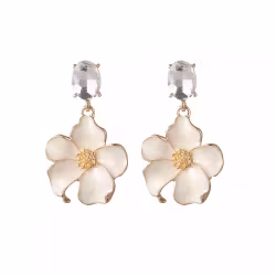 Örhänge Blomma Creme