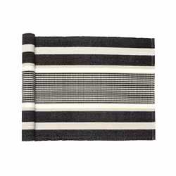 Löpare Greta svart/linne 33 x 120 cm